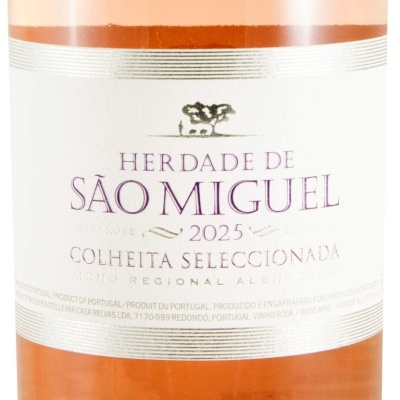 Etiqueta de vinho rosé Herdade de São Miguel 2025 com texto em português
