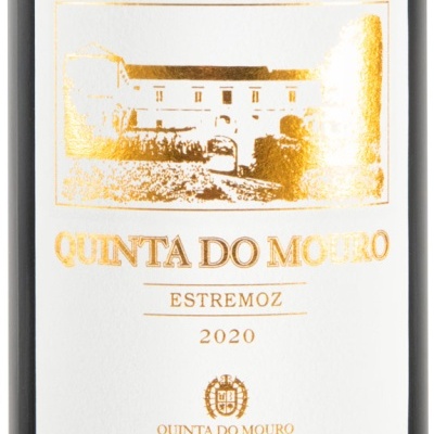 Rótulo de vinho branco com texto e ilustração dourada