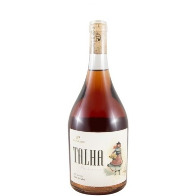 Garrafa de vinho rosé com rótulo branco e rolha