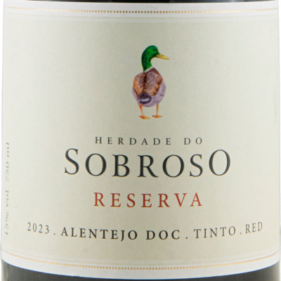 Etiqueta de vinho tinto Herdade do Sobroso Reserva 2023 Alentejo
