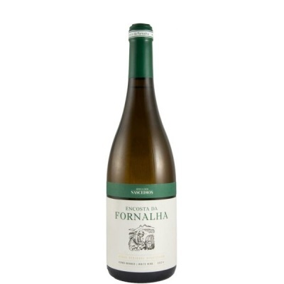 Garrafa de vinho branco Encosta da Fornalha com rótulo e rolha verdes