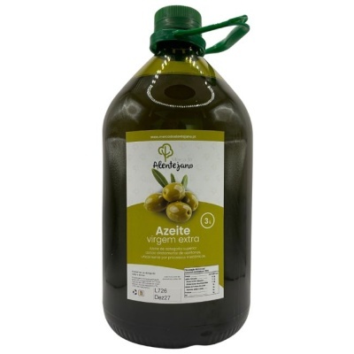 Garrafa de azeite virgem extra Alentejano 3L com rótulo ilustrado