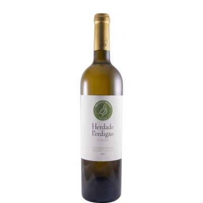 Garrafa vinho branco Herdade Perdigão Reserva 2020 com rótulo e selo verde