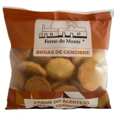 Pacote de broas de gengibre Forno do Monte com design castanho e texto