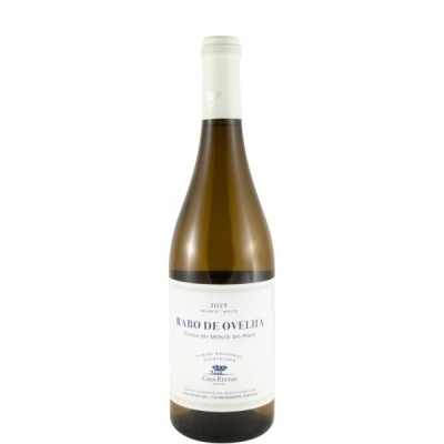 Garrafa de vinho branco Rabo de Ovelha com rótulo branco