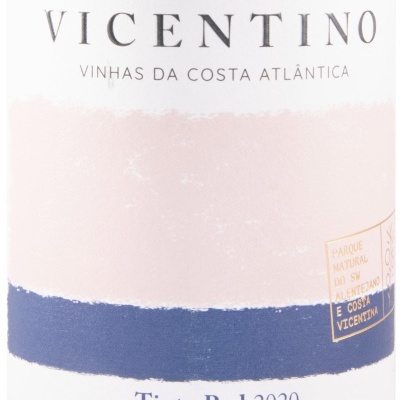 Rótulo de vinho tinto Vicentino 2020