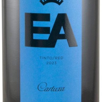 Rótulo azul de vinho tinto EA 2023, Cartuxa, Vinho Regional Alentejano
