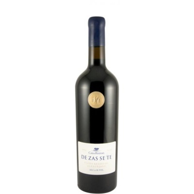 garrafa de vinho tinto Casa Relvas DE ZAS SETE com selo 17