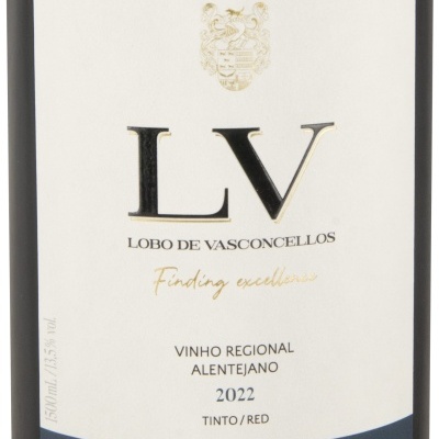 Rótulo de vinho tinto LV Lobo de Vasconcellos 2022, Vinho Regional Alentejano