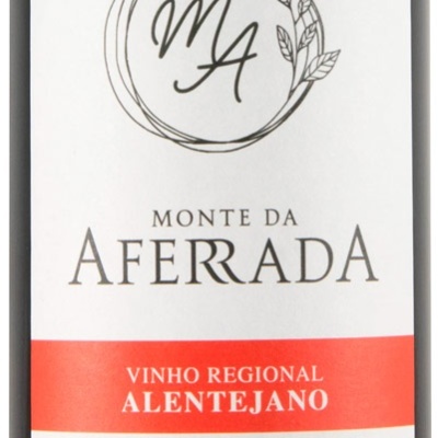 Rótulo de vinho tinto Monte da Aferrada com design floral colorido