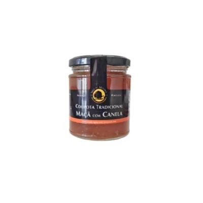 Frasco de compota tradicional de maçã com canela