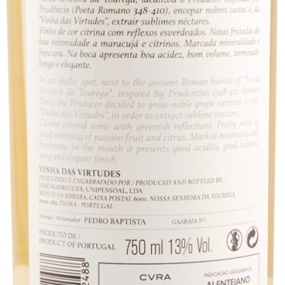 Etiqueta traseira de vinho branco Liberalitas Branco 2021 de Portugal