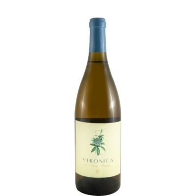 Garrafas de vinho branco com selo azul e rótulo creme que diz VERÓNICA