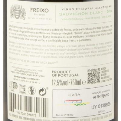Etiqueta de vinho branco Sauvignon Blanc 2024, Vinho Regional Alentejano