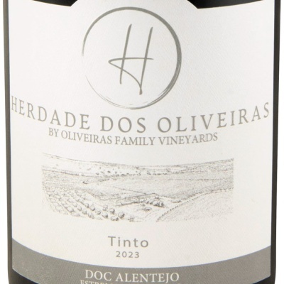 Rótulo garrafa vinho tinto Herdade dos Oliveiras 2023 Alentejo Portugal