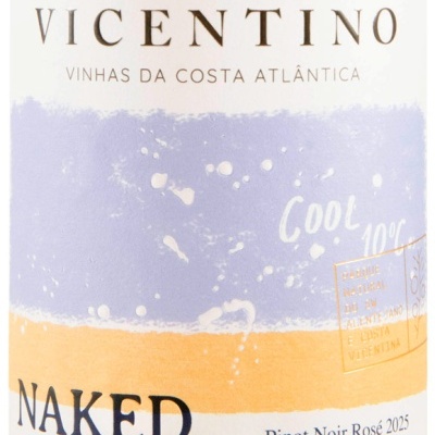 Rótulo vinho Vicentino Naked Pinot Noir Rosé 2025