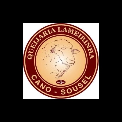 Logótipo circular com ovelha e texto QUEIJARIA LAMEIRINHA CANO - SOUSEL