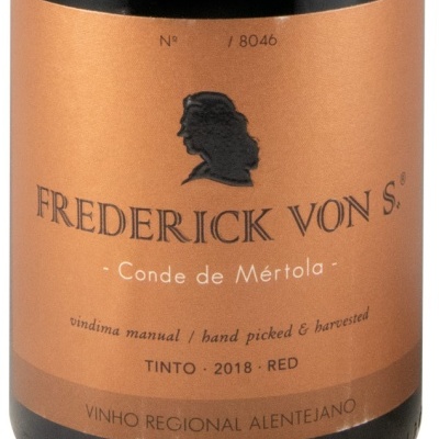 Rótulo de vinho tinto Fredericks Von S. de 2018 da região Alentejano