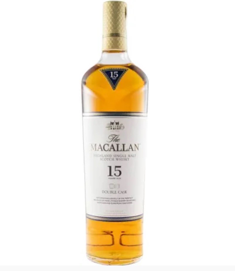 Garrafa de whisky Macallan 15 anos Double Cask