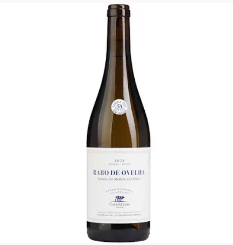 Garrafa de vinho tinto Rabo de Ovelha 2024 com rótulo branco