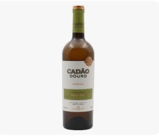 Garrafa de vinho branco CADÃO DOURO com rótulo branco e verde