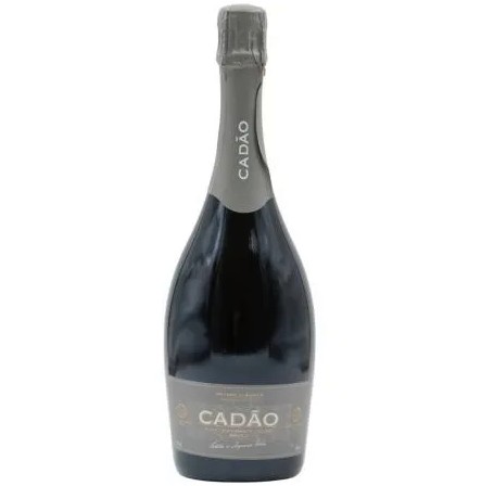 Garrafa de vinho espumante Cadão com rótulo cinza