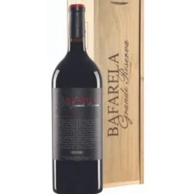 Garrafa de vinho tinto e caixa de madeira BAFRELA Grande Reserve