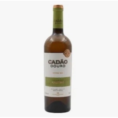 Garrafa de vinho branco CADÃO DOURO com rótulo branco e verde