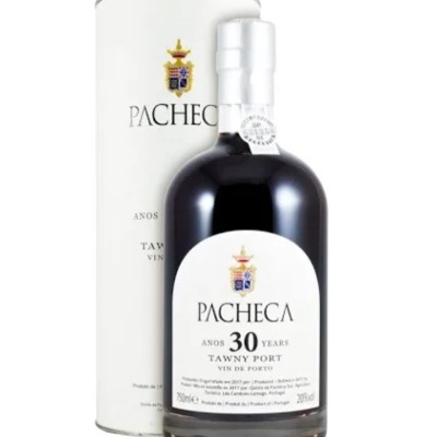 Garrafa e embalagem de vinho do Porto Pacheca Tawny 30 anos