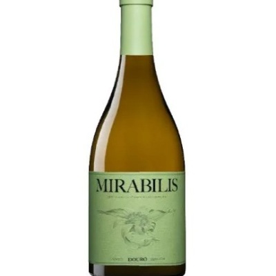 Garrafa de vinho branco MIRABILIS com rótulo verde