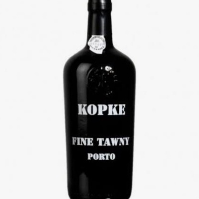 Garrafa preta de vinho do Porto Kopke Fine Tawny