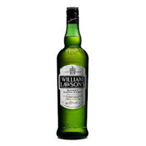 William Lawson's Garrafa verde de whisky William Lawson's num fundo branco