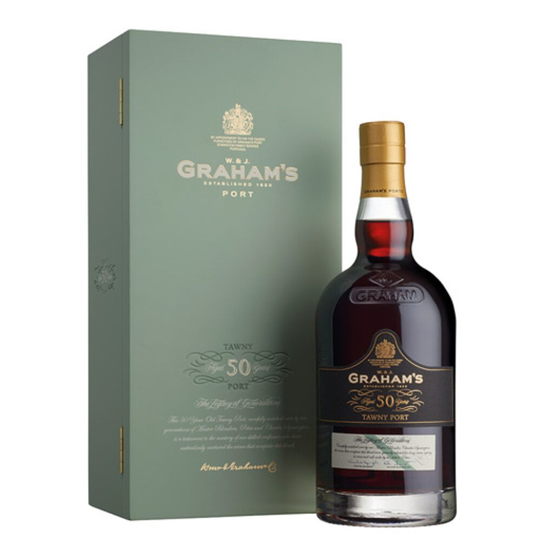 Porto Graham's 50 Anos Tawny Garrafa de Vinho do Porto Graham's Tawny 50 anos com caixa verde