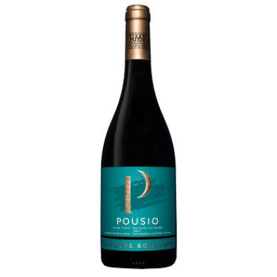 Pousio Alicante Bouschet Tinto 2019 Garrafa de vinho tinto POUSIO com rótulo azul turquesa e texto dourado