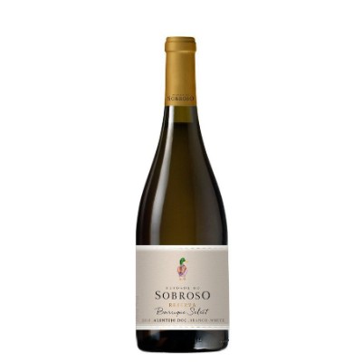 Herdade do Sobroso Reserva Branco 2024 Garrafa de vinho branco Sobroso com rótulo e tampa dourada