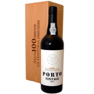 Porto Vintage 2017 Caves São João 100 Anos História Garrafa de vinho do Porto Vintage 2017 com caixa de madeira