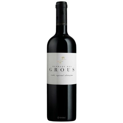 Herdade dos Grous Tinto 2024 Garrafa de vinho tinto Herdade dos Grous com rótulo branco e textos em preto