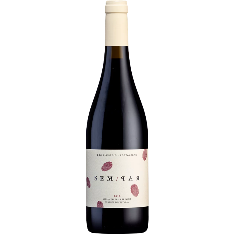Niepoort Sempar Tinto 2019 Garrafa de vinho tinto com rótulo branco e letras SEM/PAR
