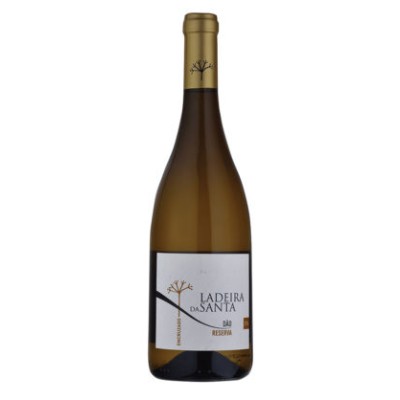 Ladeira Santa Encruzado Branco 2021 Garrafa de vinho branco com rótulo LADEIRA DA SANTA DÃO RESERVA e cápsula dourada