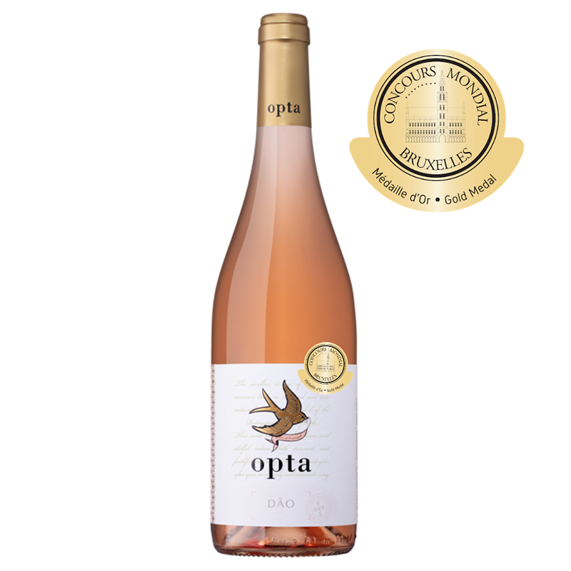 Opta Dão Rosé 2022 Garrafa de vinho rosé Opta Dão com medalha de ouro