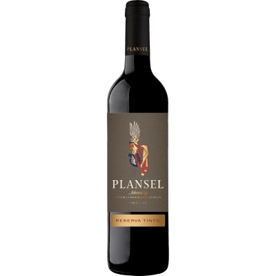 Plansel Selecta Reserva Tinto 2023 Garrafa de vinho tinto Plansel Reserva Tinto com rótulo castanho e desenho estilizado.
