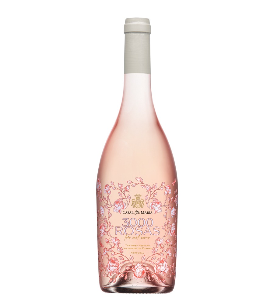 Casal Santa Maria 3000 Rosas Rosé Magnum 1.5Lt Garrafa de vinho rosé com rótulo floral rosa