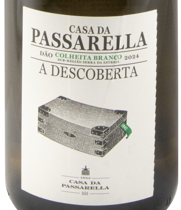 Casa da Passarella A Descoberta Branco 2024 Rótulo de garrafa de vinho Casa da Passarella Dão Colheita Branco 2024