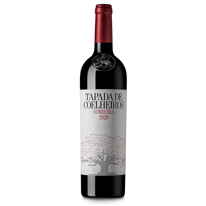 Tapada de Coelheiros Vinha da Sobreira Tinto 2021 Garrafa de vinho com rótulo TAPADA DE COELHEIROS SOBREIRA 2020