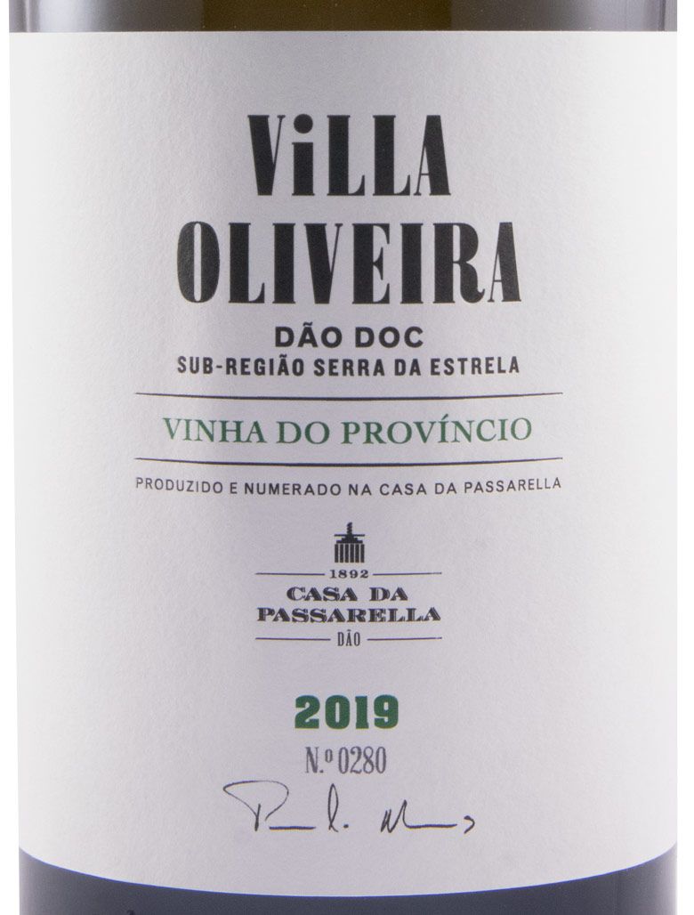 Casa da Passarella Villa Oliveira Vinha do Províncio Branco 2019 Etiqueta de vinho Villa Oliveira 2019
