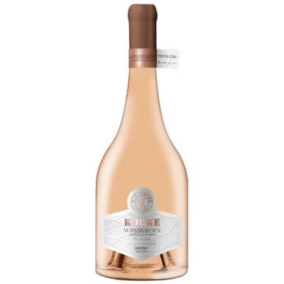 Kopke Winemaker's Collection Reserva Rosé Tinto Cão 2021 Garrafa de vinho rosé com rótulo branco e detalhes em prata