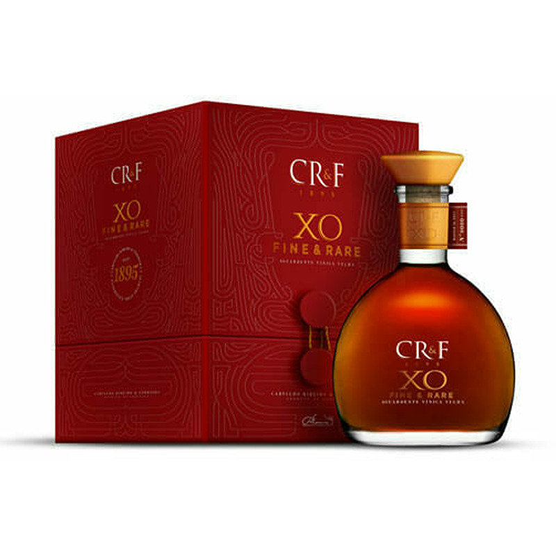 Aguardente Vínica CRF XO Fine & Rare Frasco de bebida fina com caixa vermelha