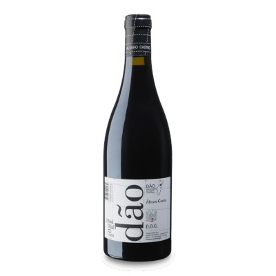 Dão Álvaro de Castro Tinto 2019 Garrafa de vinho tinto com rótulo branco e texto Dão Álvaro Castro