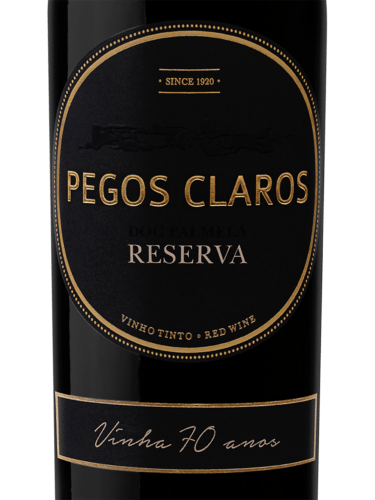 Pegos Claros Reserva tinto 2021 Rótulo garrafa vinho tinto Pegos Claros Reserva