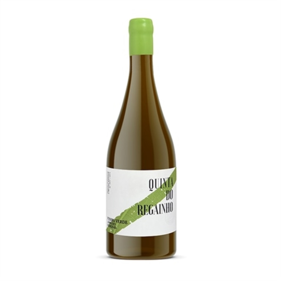 Quinta do Regainho Loureiro Barricas 2022 Garrafa de vinho verde Quinta do Recainho com tampa verde